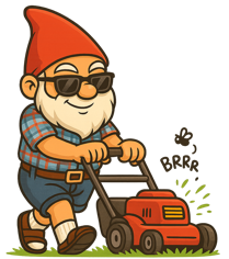 Rasenmäher Gartenzwerg